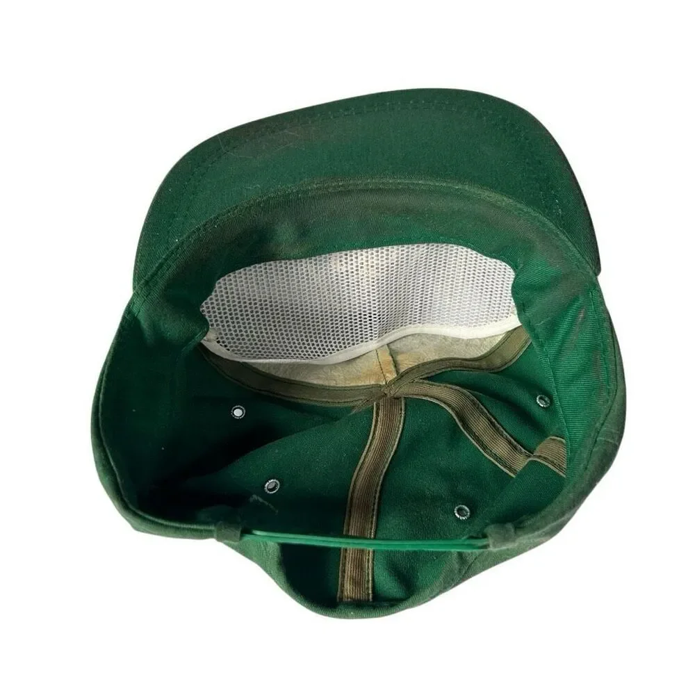 Pioneer Vintage K Products Rope Trim Green and White FARMWEAR Hat